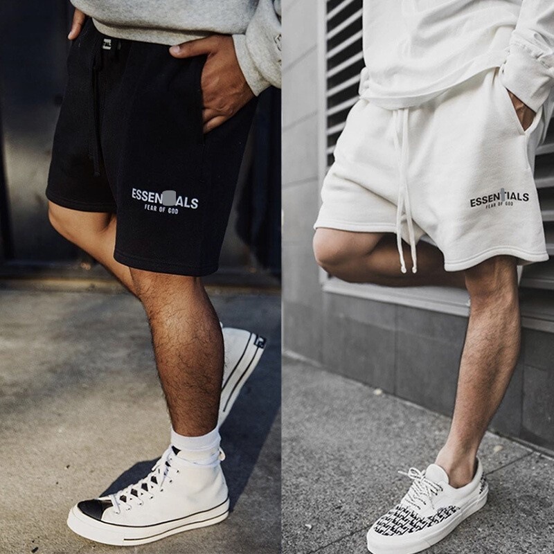 European and American GOD Line Shorts Men's High Street Trendy ESSENTIALS Cotton Loose Sports Casual Pants