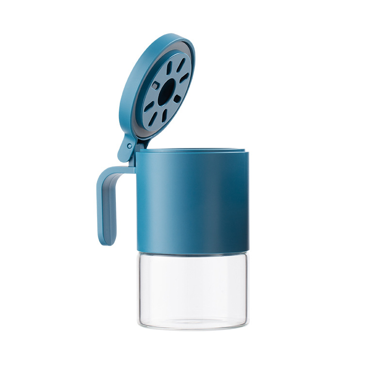 Botella de condimento de cocina con cuchara frasco de condimento de vidrio caja de condimento de clasificación de botella de condimento extraíble para el hogar