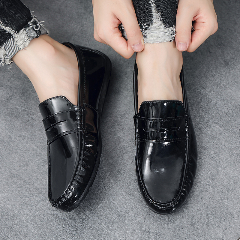 Bean shoes men soft soles all business bright casual shoes men's loafers_vogvips.com