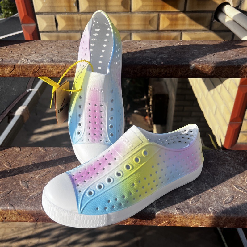 Summer Heron Luxury LUCHI Hole Shoes Couple Graffiti Men's and Women's Casual Baotou Wading Outdoor Beach Breathable Sandals