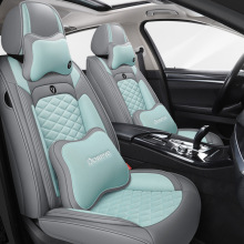 23汽车坐垫五座透气网布皮革冰丝耐磨四季通用汽车座椅套夏季车垫