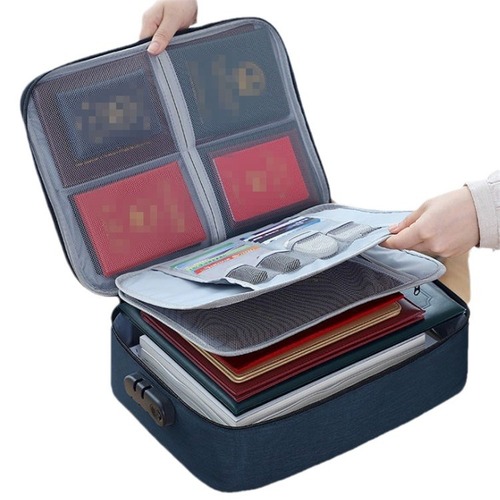 【Five-Layer Document Bag】New Cross-Border Document Storage Bag Multifunctional Large Capacity Storage Box Document Bag