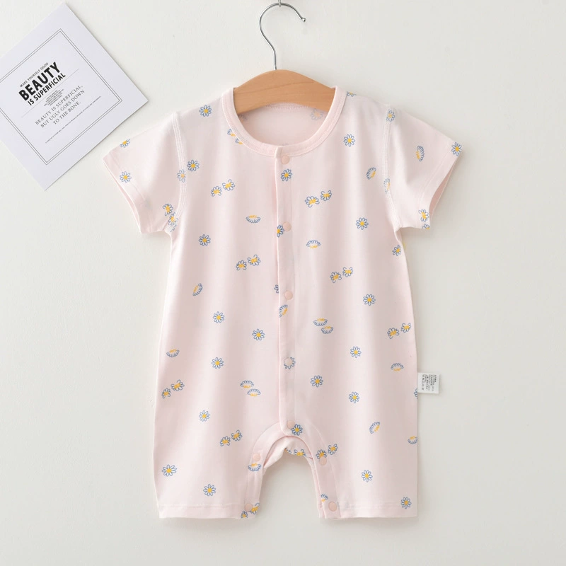 Children's summer overall for baby, thin bodysuit, Korean style, with short sleeve
