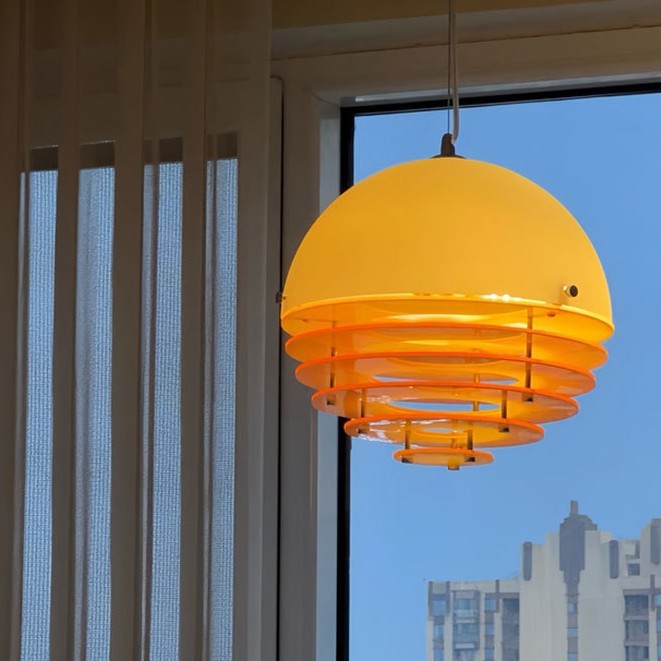 Lámpara de restaurante de puesta de sol bar medieval mesa de comedor Bauhaus naranja acrílico diseñador de puesta de sol atmósfera pequeña lámpara de luz