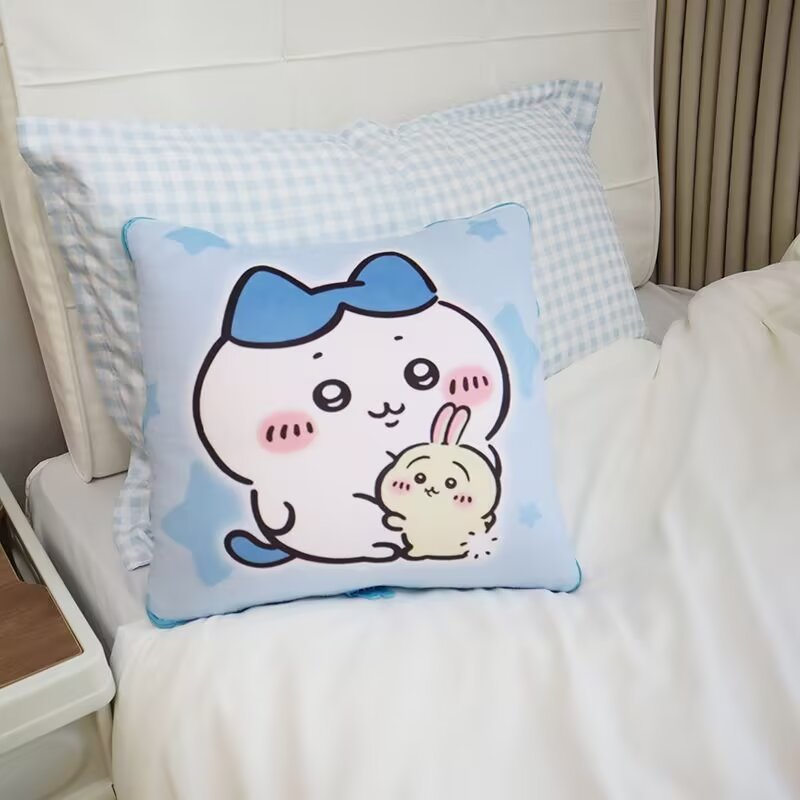 파란색과 흰색 곰 베개 에어컨 이불 통합