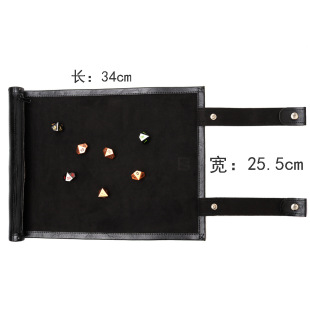 Source factory PU leather roll color mat portable dice game set with zipper dice storage