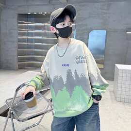 贝尔熊儿童装炸街春秋款秋季潮2024卫衣新款秋装中大童上衣男童