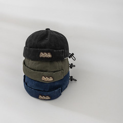 兒童帽子春夏新款日系簡約出遊地主帽瓜皮遮陽帽百搭戶外寶寶帽子