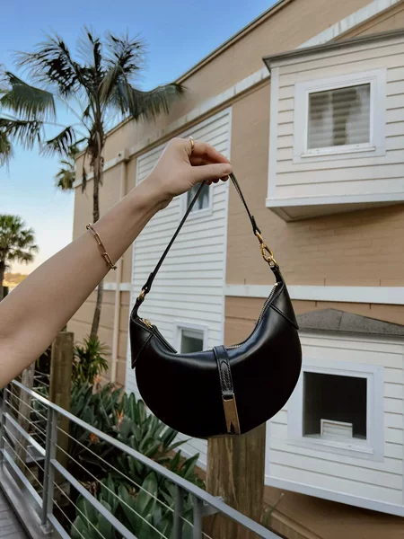 Cross-border Raff Polo underarm bag, genuine leather crescent bag, shoulder handbag, same style as Jung Soo-jeong's, dumpling croissant bag, women's bag