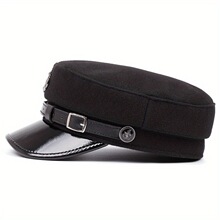 L 40260 Vintage Leather Buckle PU Beret ����Ƥ�� PU ���׾�ñ
