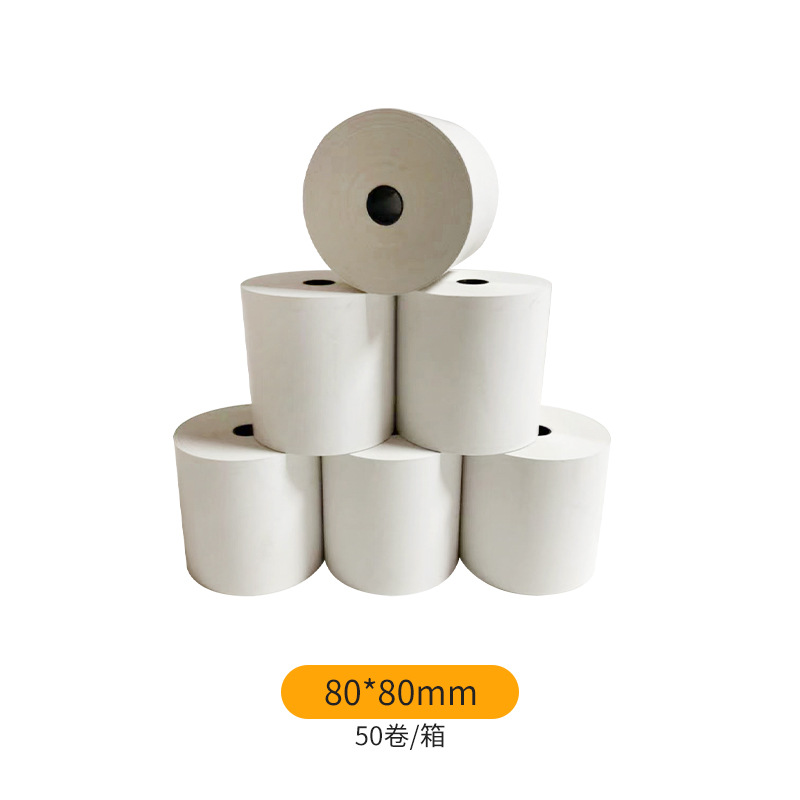 Papel de caja registradora térmica avanzada 80*80 pequeño núcleo de goma para llevar recepción 80*50 Impresión de papel de recibo 57*50 papel de caja registradora