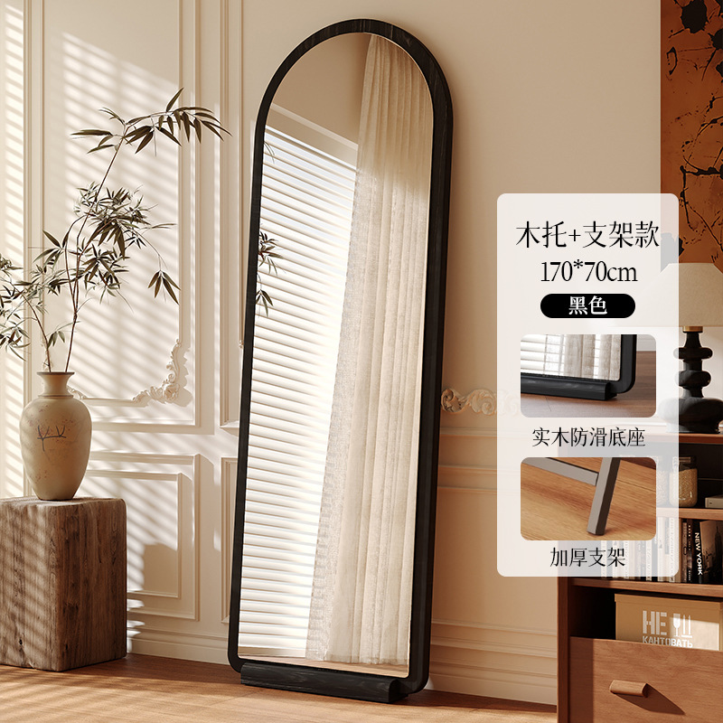 Espejo de cuerpo entero de estilo antiguo Espejo de cuerpo entero de sala de estar para el hogar Espejo de cuerpo entero de piso arqueado contra la pared Espejo de arco francés de pared