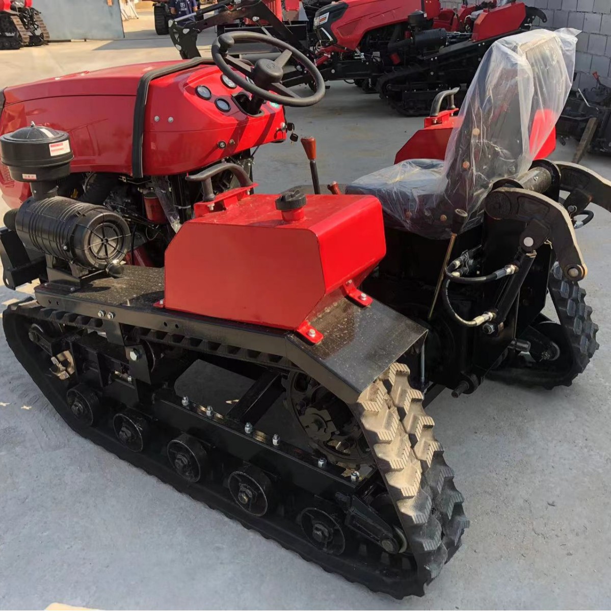 Tractor de orugas multifuncional para invernadero de micro-cultivador agrícola para zanja de fertilización, agua y sequía y arado rotativo de orugas