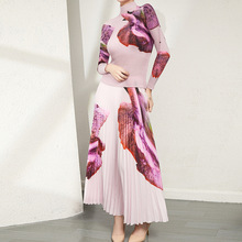 欧美外贸女装爆款亚马逊褶皱T恤大码半身裙时尚套装女两件套ins潮