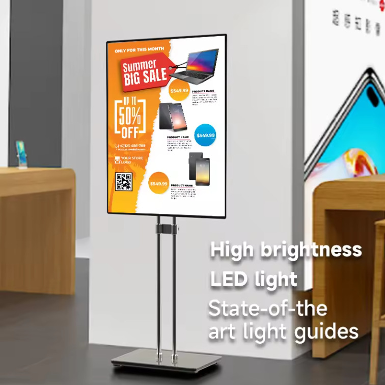Outdoor Floor Stand Display Menu Board Vertical LED Lightbox
