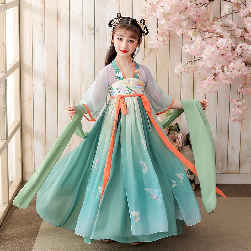 Children Chinese Hanfu fairy dress for kids Chinese style little girl underskirt dress photos shooting kimono dress film cosplay fairy costume