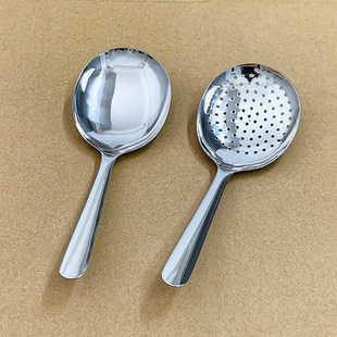 Short-Handled Large-Head Spoon, Stainless Steel Flour Spoon, Colander, Restaurant Public Spoon, Serving Spoon, Pepper Small Colander, Oil-Draining Spoon