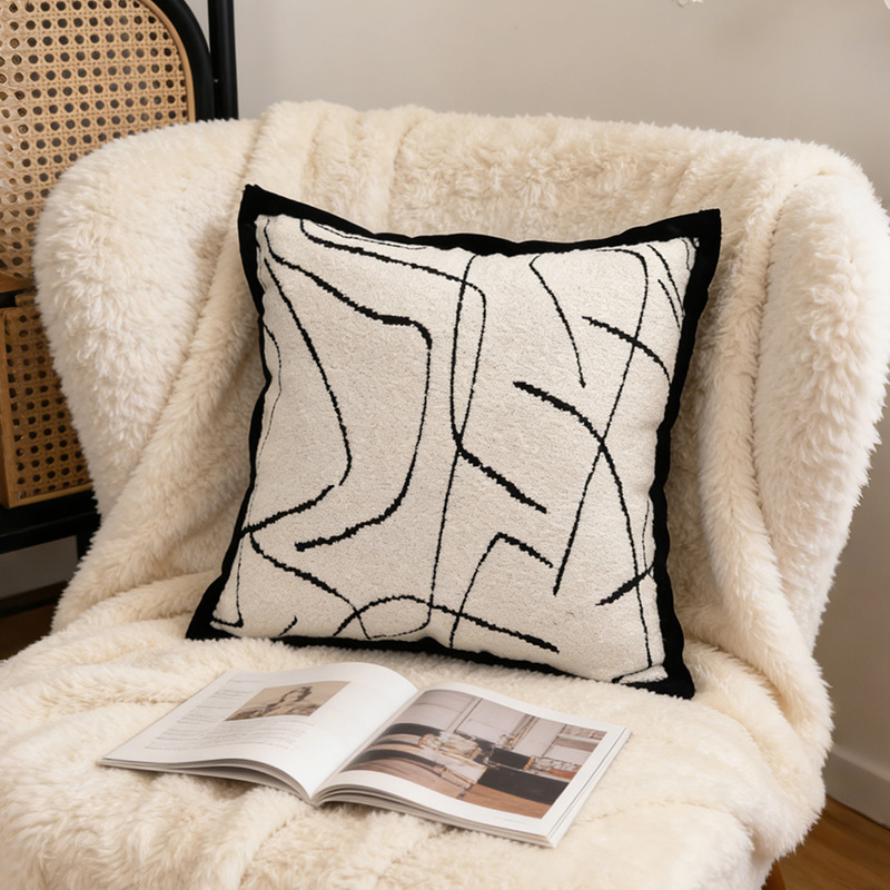 Sofá de lujo ligero de alto nivel, almohada de bordado artístico, almohada de cabecera de la cama de la sala de estar, almohada de respaldo de aire