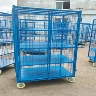Professional Customized Logistics Trolley, Receiving Cage Trolley with Door, Material Turnover Trolley with Wheels, Warehousing Logistics Sorting Trolley