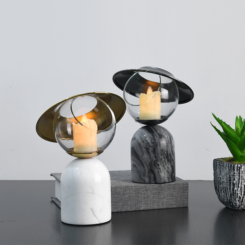 Modern simplicity and natural marble DIY Creative Candle Desktop…