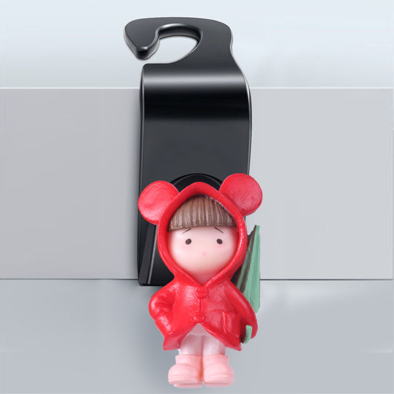 Suministros de decoración de automóviles Gancho de coche Red de Internet Sala de transmisión en vivo Regalo Paraguas Chica Dibujos animados Coche Asiento Gancho