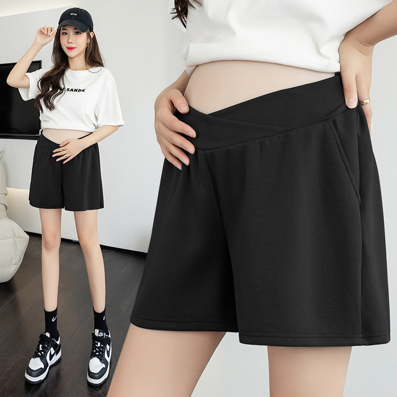 Pregnant Women's Thin Shorts Space Cotton Summer Casual Pants Loose Wide Leg Pants Pregnant Women's Pants Fashion Outer Wear Leggings
