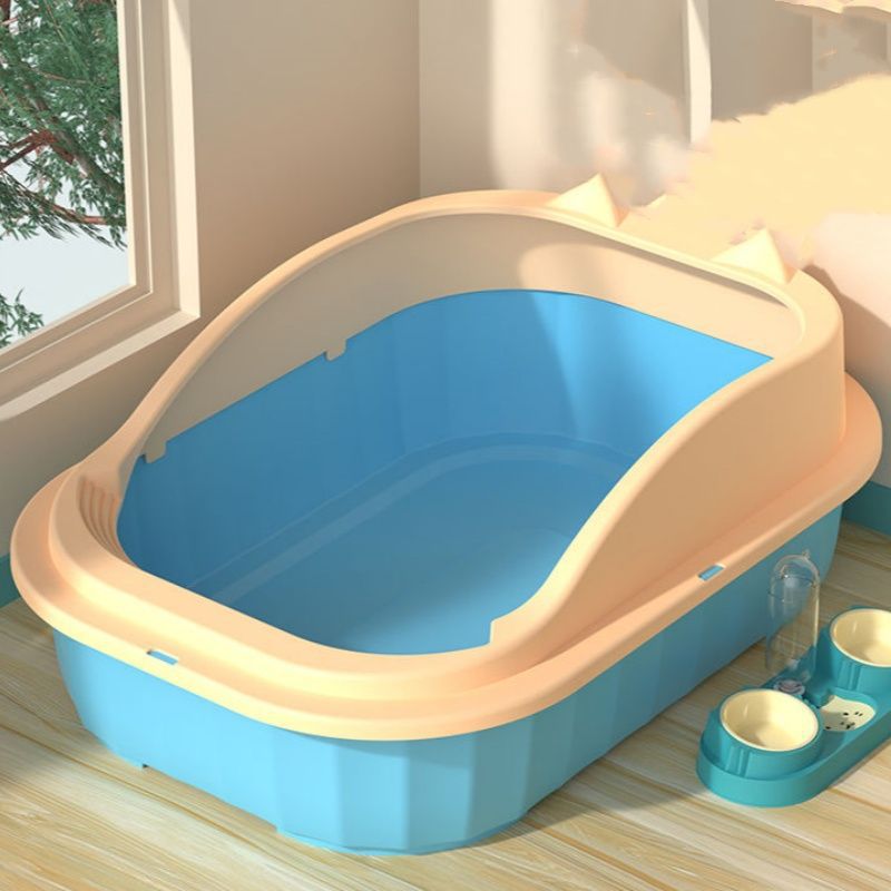 Caja de arena para gatos, caja de arena semi-cerrada antisalpicaduras con arena, inodoro para gatos extra grande, caja de arena para excrementos de gatos a prueba de olores, suministros para mascotas