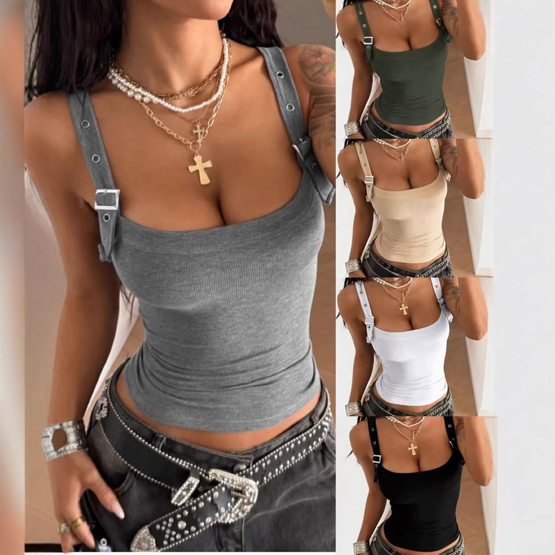 Adjustable Shoulder Strap Vest for Women, 2026 Summer New Style, Amazon Street Retro Y2K Streetwear Top