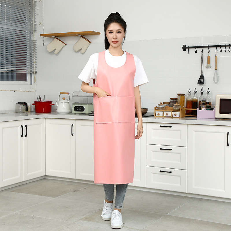 Duende de cuero PU chaleco personalizado delante de cuero chaleco hombre y mujer impermeable a prueba de aceite cocina gruesa de la suciedad