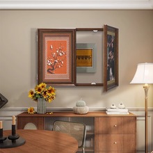 中古風電表箱裝飾畫雙開門遮擋配電箱總開關電閘盒電源箱復古掛畫