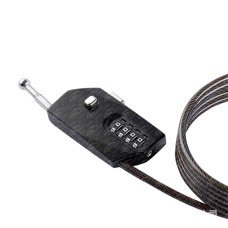 Cerradura de bicicleta cerradura de alambre de acero motocicleta eléctrica retráctil grueso cerradura antirrobo cerradura antirrobo de cuatro dígitos