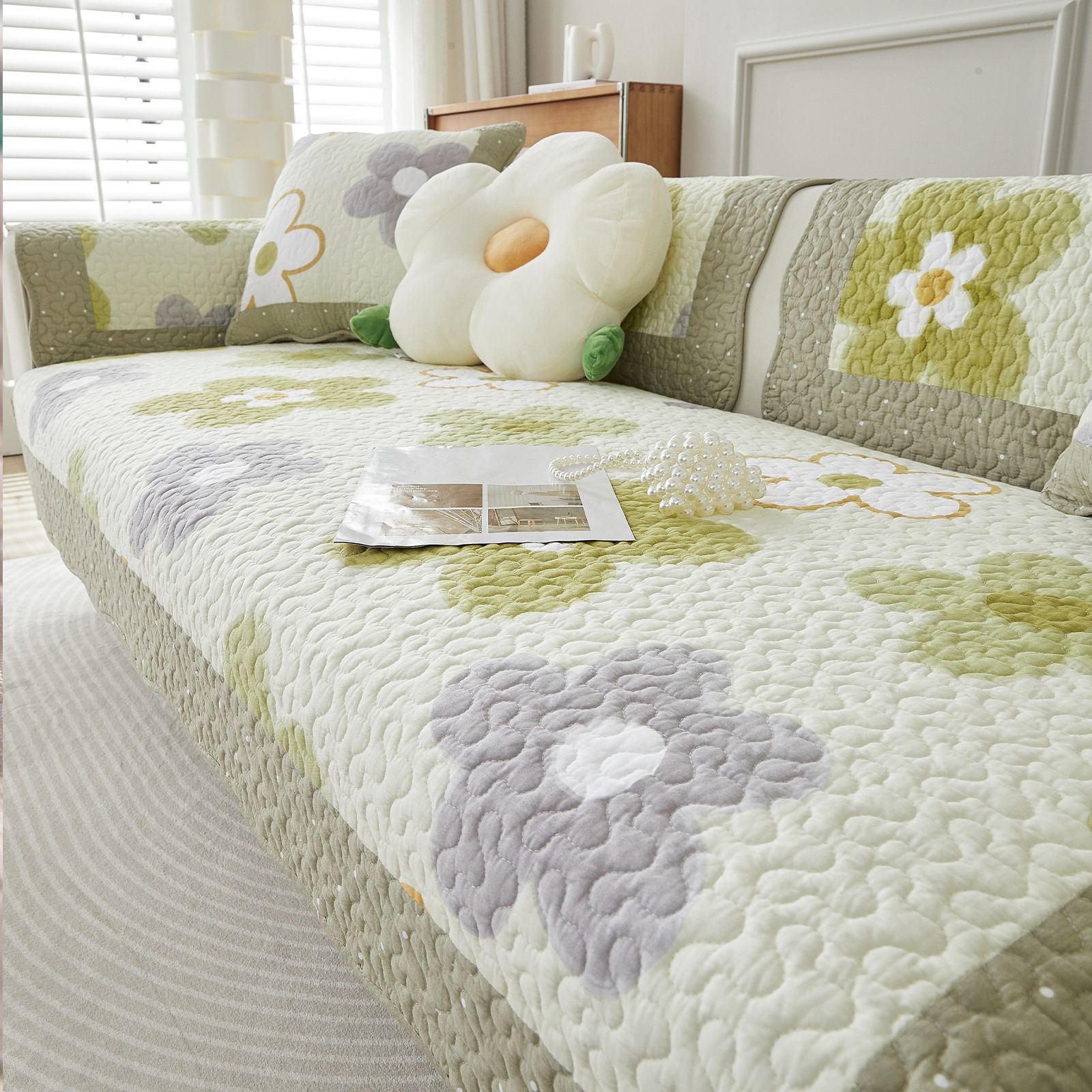 Funda de sofá universal de algodón puro antideslizante_voghion.com