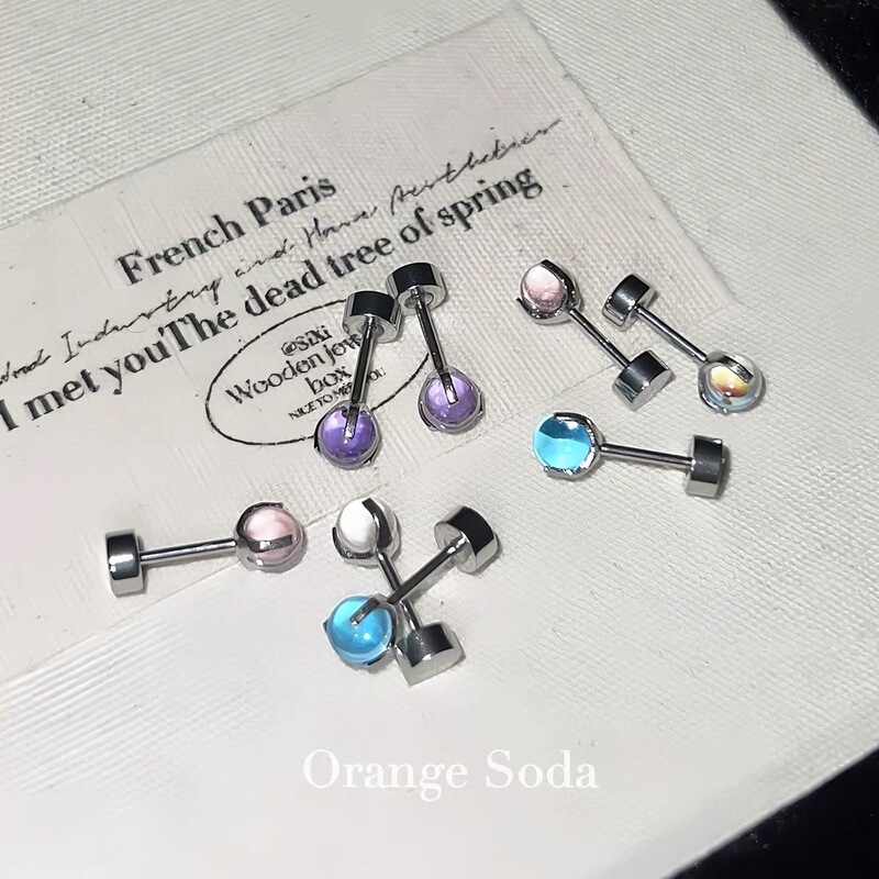 OrangeSoda发光萤火虫超清透锆石球耳骨钉钛钢耳钉不掉色耳蜗钉女|undefined