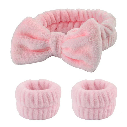Cute plush face wash wrist strap wash hair band makeup mask anti-moisture sleeve artifact towel hair band headband for women