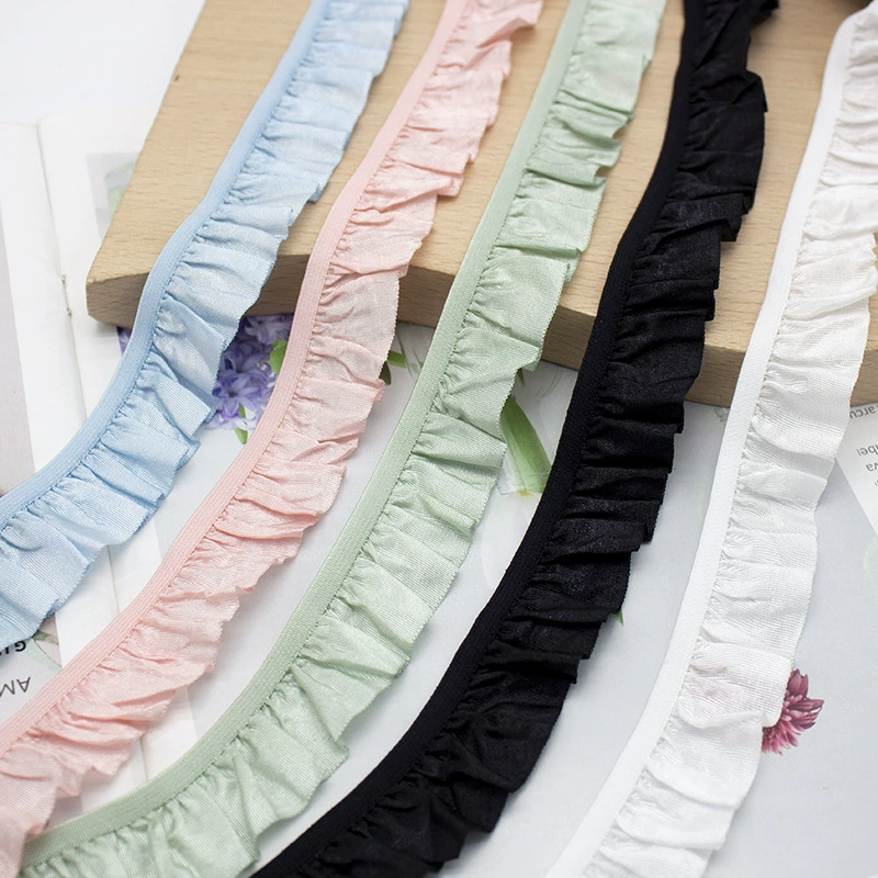 2,5 см широкая разноцветная лента из эластичного кружева в виде листа лотоса, односторонняя, для домашнего текстиля, одежды и аксессуаров