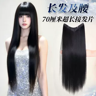 超长70厘米假发片女增发量蓬松一片式隐形无痕短发接长头顶补发片