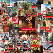 免裁剪63张美国山海经木棍人抽象沙雕搞笑防水贴纸装饰手机壳桌面