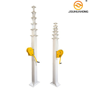 Huahong SYD hand-cranked lifting telescopic mast monitoring lighting communication self-supporting pole adjustable height light pole