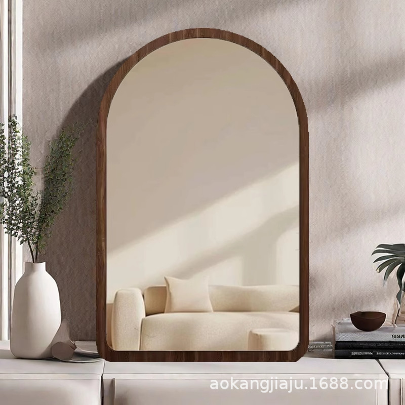 Second-Hand Makeup Mirror Bathroom Wall-Mounted Arched Dressing Mirror Bathroom Decorative Mirror Bedroom Desktop Dressing Table Mirror