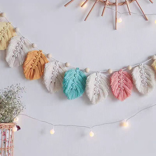 Nordic Style Feather Tapestry Handmade Woven Hallway Partition Pendant Bohemian Style Home Hanging Decoration Homestay Decoration