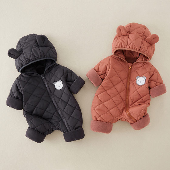 Newborn Clothes Autumn and Winter Thickened Baby jumpsuit Baby's Harbin Clothes Cotton-padded jacket Warm Clothes Children's Outgoing Clothes Climbing Clothes