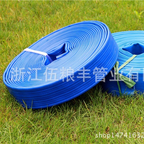 有衬里帆布水龙带 农用水袋 蓝色条纹水龙带 出口东南亚非洲中东