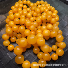 メーカー卸売り天然琥珀老蜜ろう玉手串品質が良い直径16-30mm鶏油黄老蜜