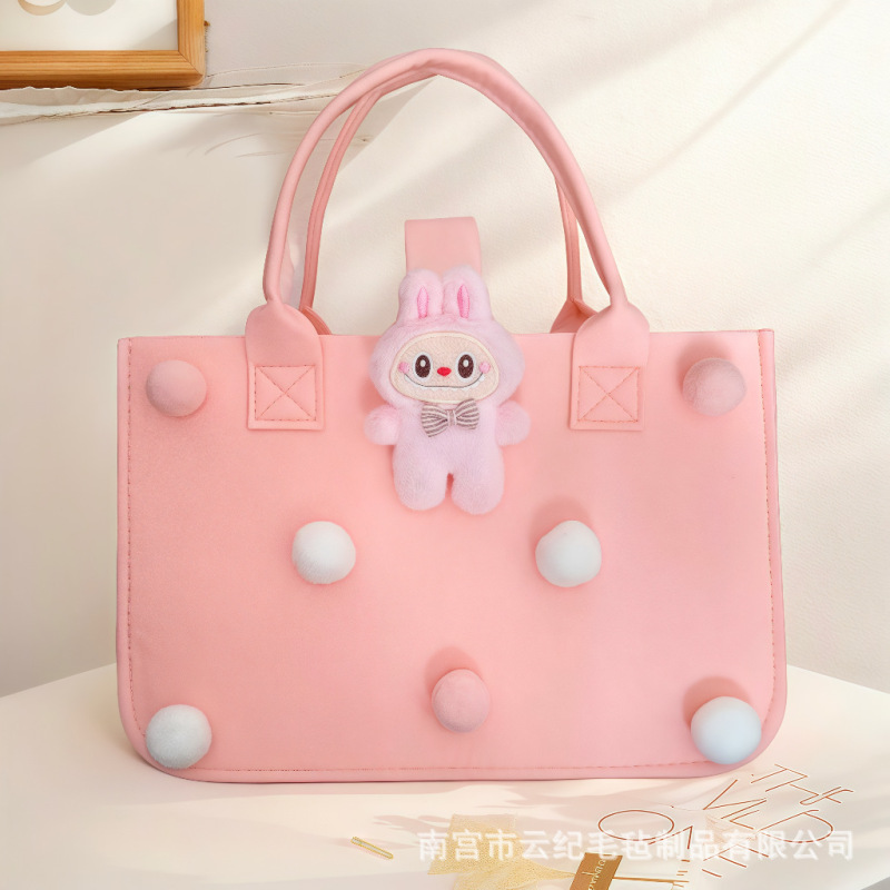 新しいかわいい漫画フェルトバッグ誕生日 100 日宴会お土産フェルトハンドバッグホリデーギフトハンドバッグ|undefined