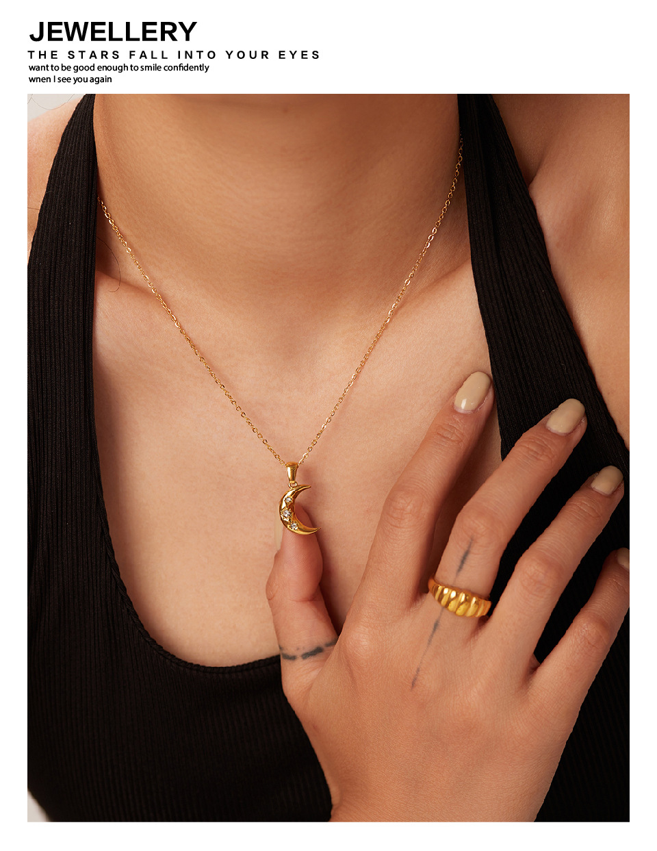 Fashion Geometric Stainless Steel Diamond Necklace