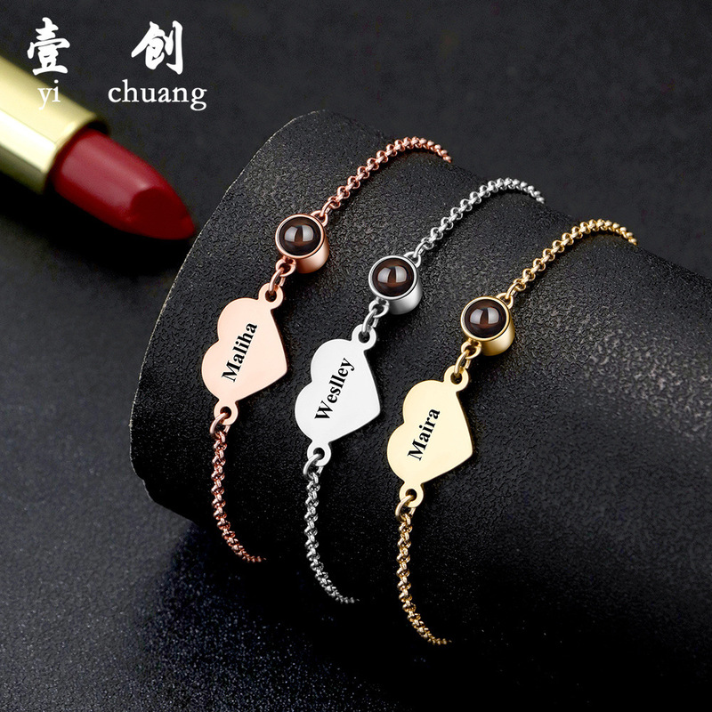 European and American Cross-Border New Product: 100 Languages Photo Projection Bracelet for Women, DIY Heart Content, Simple and Stylish Hand Accessory European and American Cross-Border New Product: 100 Languages Photo Projection Bracelet for Women, DIY Heart Content, Simple and Stylish Hand Accessory