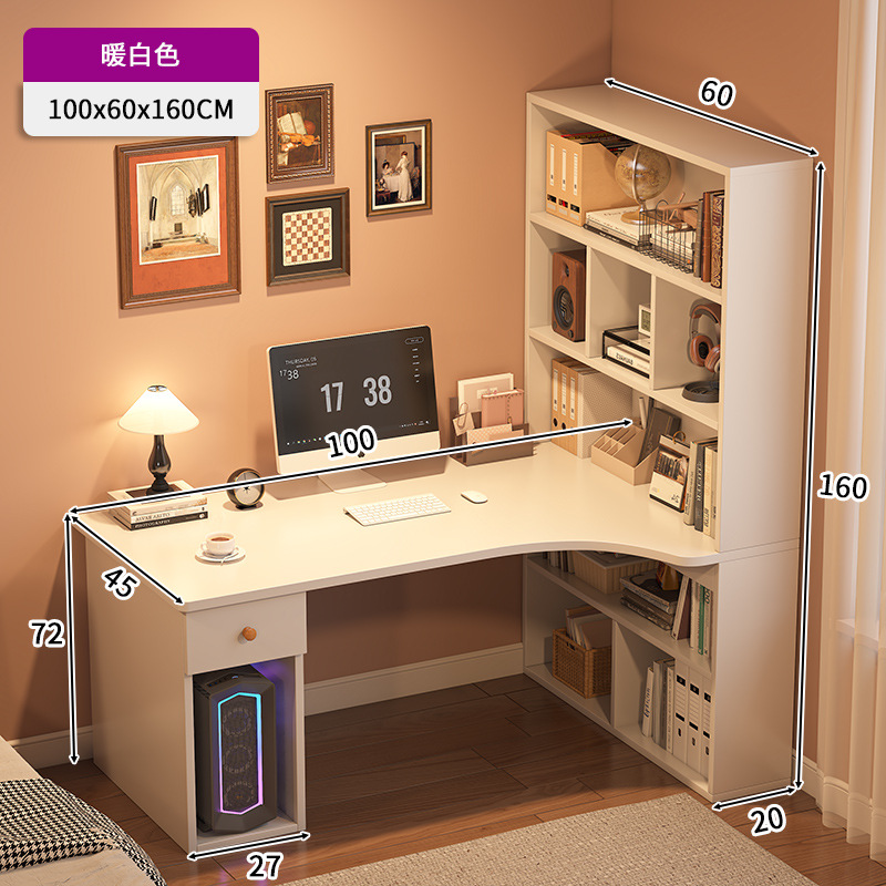 Mesa de escritorio, estante de escritorio, mesa de esquina, estudio, mesa de estudio doméstica, mesa de computadora moderna y simple, mesa de oficina y silla.