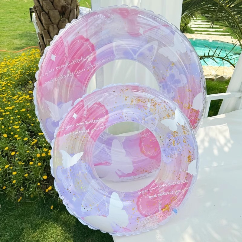 Anillo de natación para adultos y niños, anillo de salvavidas anti-rollback para adultos y niños, anillo de brazo inflable, anillo de mariposa de diapositivas