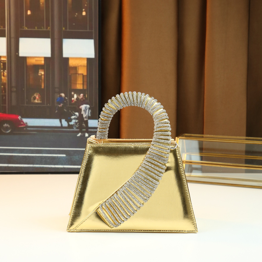 Elegante borsa a mano di lusso tempestata di diamanti, borsa quadrata da donna finemente realizzata per feste, con catena, da portare a tracolla o a spalla._voghion.com