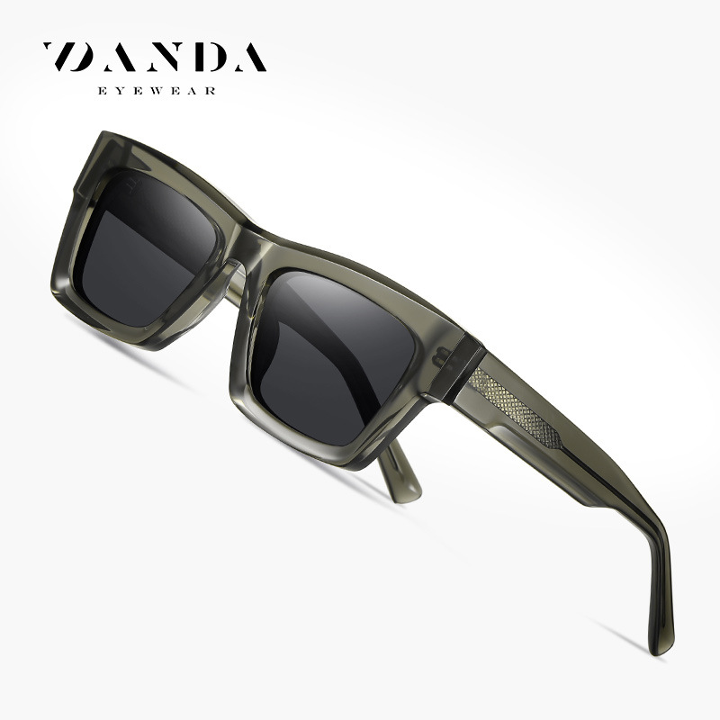 Gafas de sol de acetato de moda europea y americana S32110 Gafas de montura cuadrada retro transfronterizas Gafas de sol polarizadas de hoja gruesa a prueba de UV